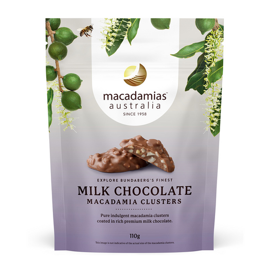 Macadamias Australia Milk Chocolate Macadamia Clusters 110g
