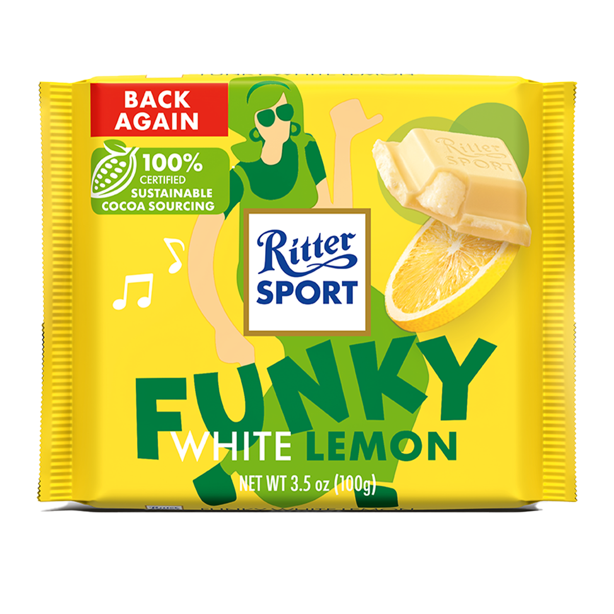 Ritter Sport Funky White Lemon Chocolate 100g