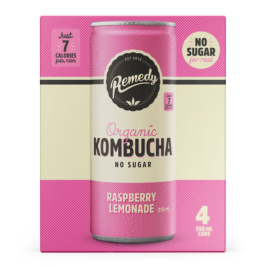 Remedy Organic Kombucha Raspberry Lemonade 4 x 250ml