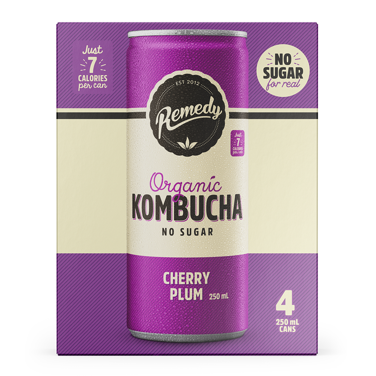 Remedy Organic Kombucha Cherry Plum 4 x 250ml