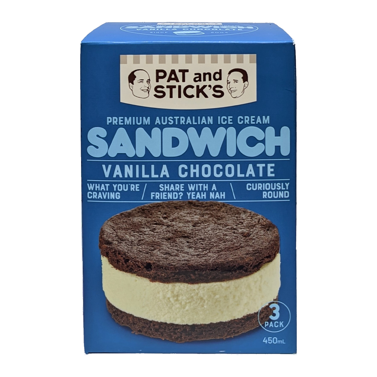 Pat and Stick's Vanilla Chocolate Chip Sandwhich x3 280g