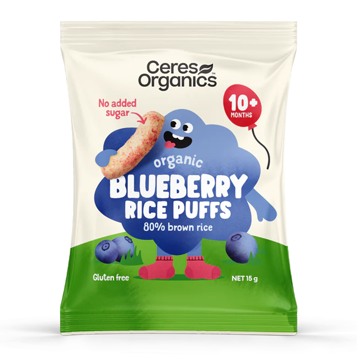 Ceres Organics Baby Rice Puffs Blueberry 15g