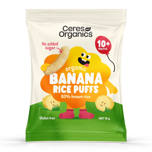 Ceres Organics Baby Rice Puffs Banana 15g