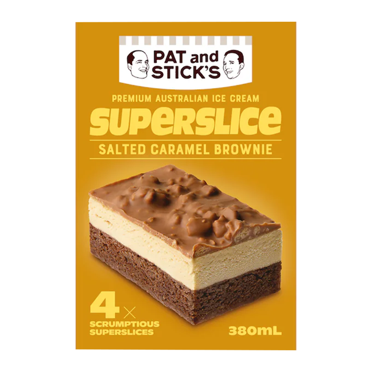 Pat and Stick's Salted Caramel Brownie Superslice x4 380ml