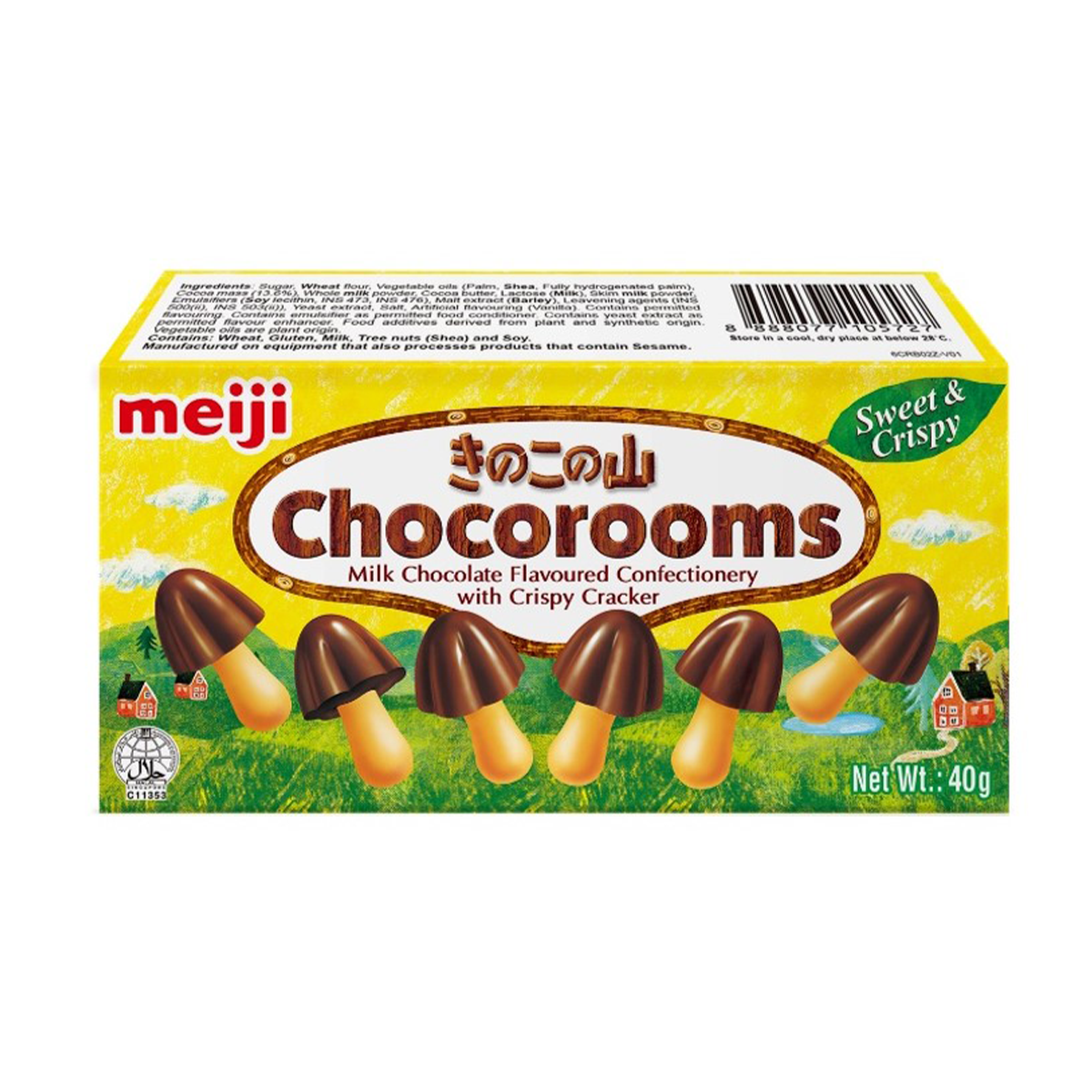 Meiji Chocorooms Milk Chocolate Biscuits 40g