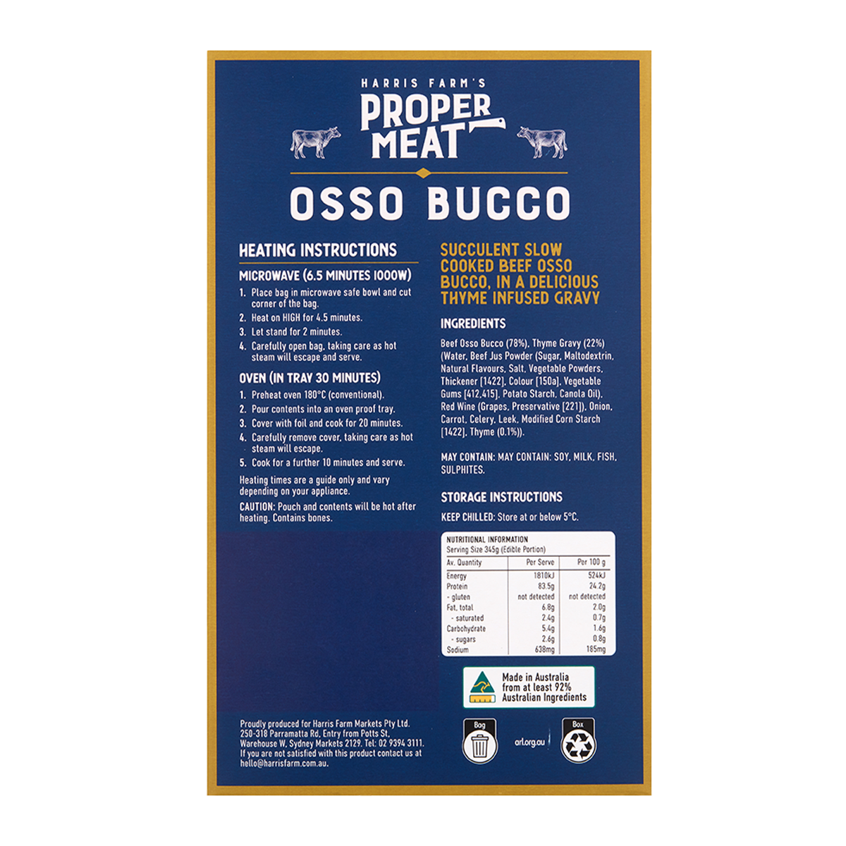 Proper Meat Beef Osso Bucco in Thyme Sauce 700-1kg