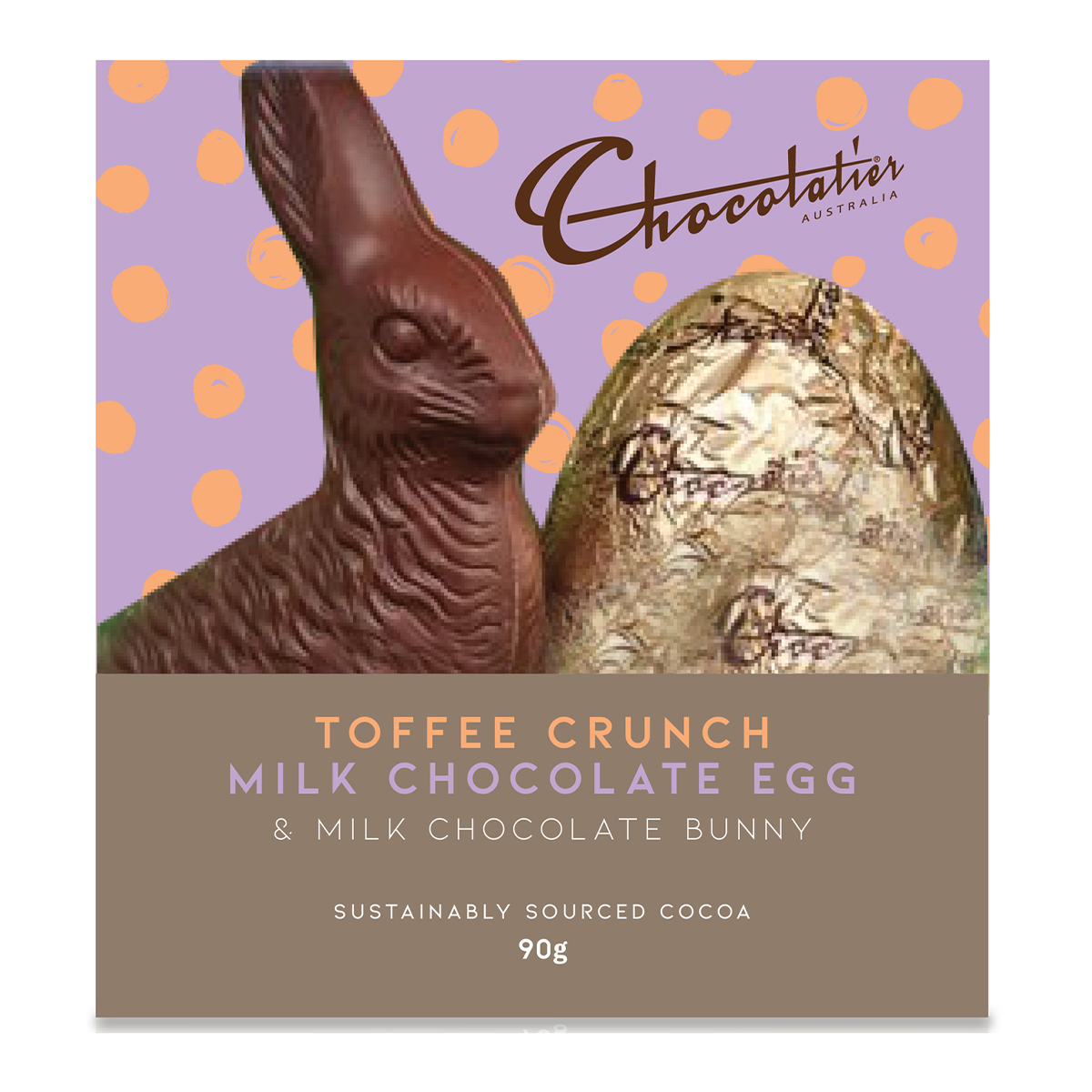 Chocolatier Toffee Crunch Milk Chocolate Egg & Milk Chocolate Bunny 90g