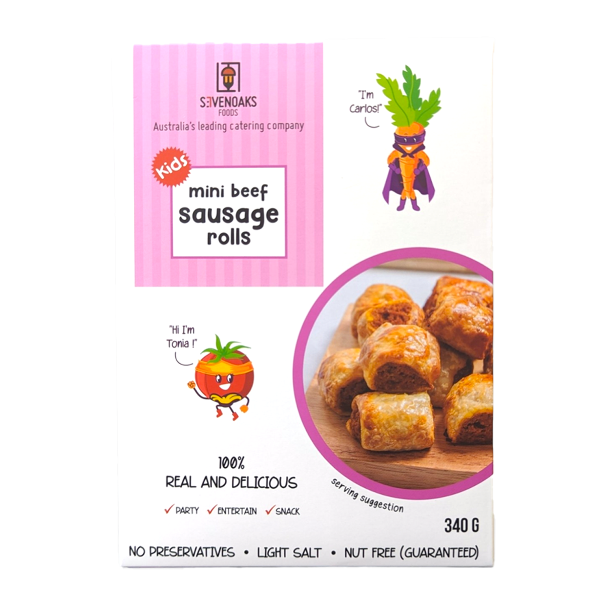 Sevenoaks Foods Mini Beef Sausage Rolls 340g