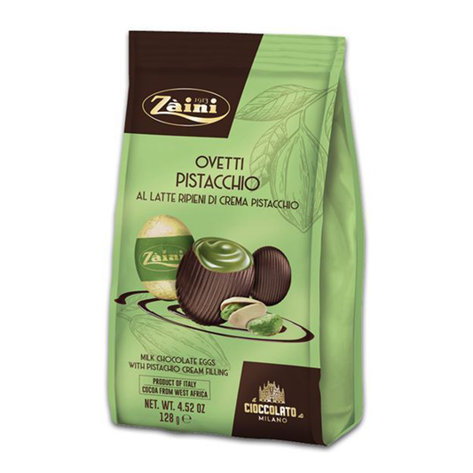 Zaini Milk Chocolate Pistachio Mini Eggs 128g
