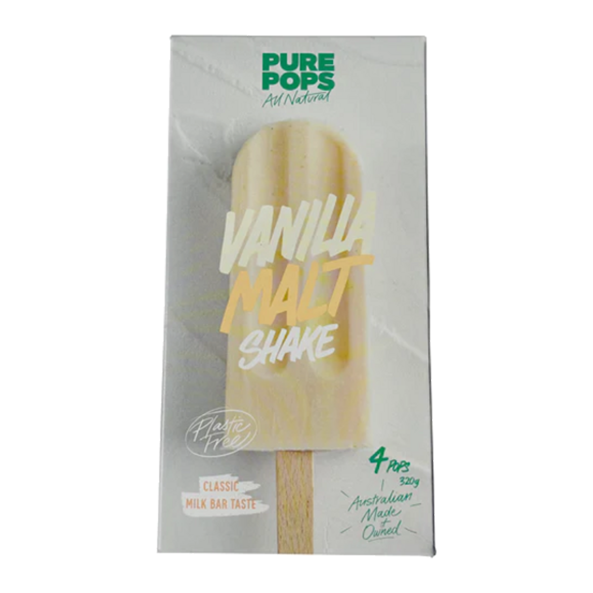 Pure Pops Vanilla Malt Ice Cream Pops x4 320g