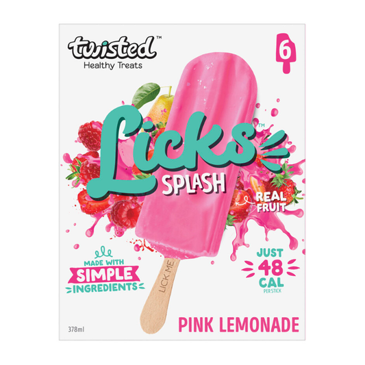 Licks Splash Pink Lemonade x6 378ml