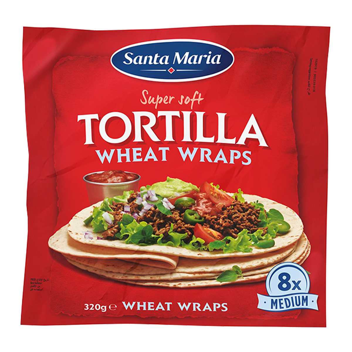Santa Maria Tortilla Wheat Wraps x8 Medium 320g