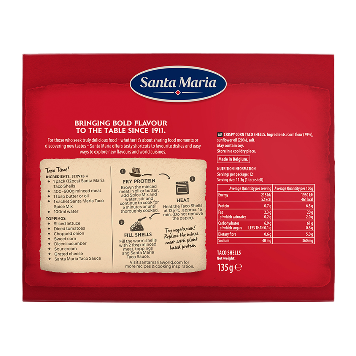 Santa Maria Taco Shells x12 135g