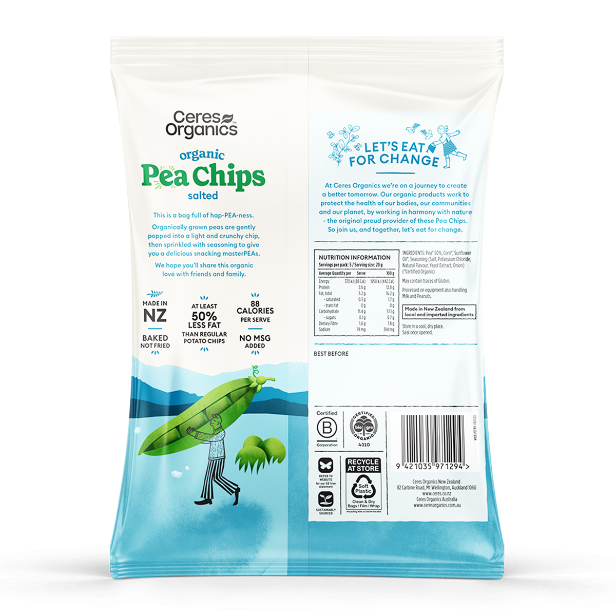 Ceres Organic Pea Chips Salted 100g
