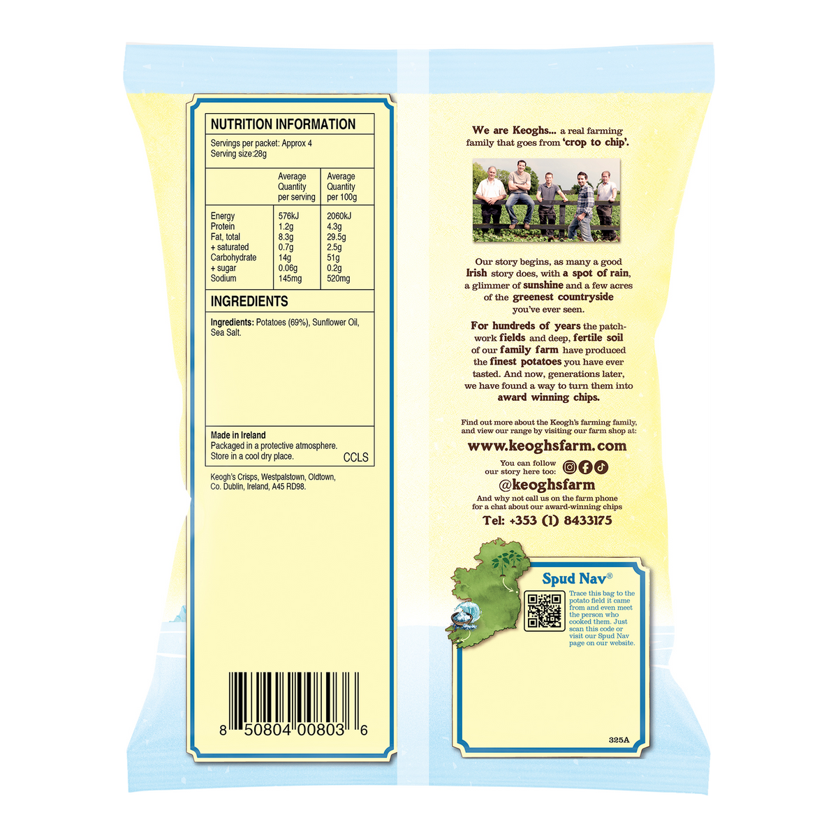 Keoghs Original Atlantic Sea Salt Chips 125g