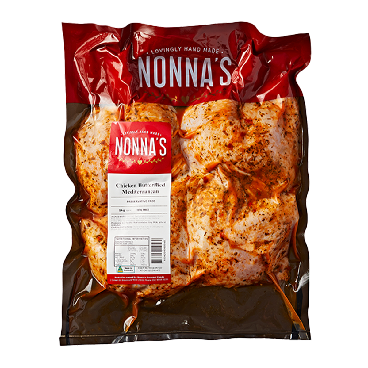 Nonna's Chicken Butterflied Mediterranean 1kg