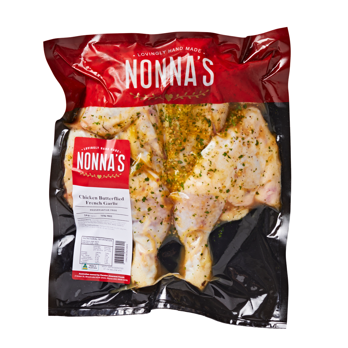 Nonna's Chicken Butterflied French Garlic 1kg