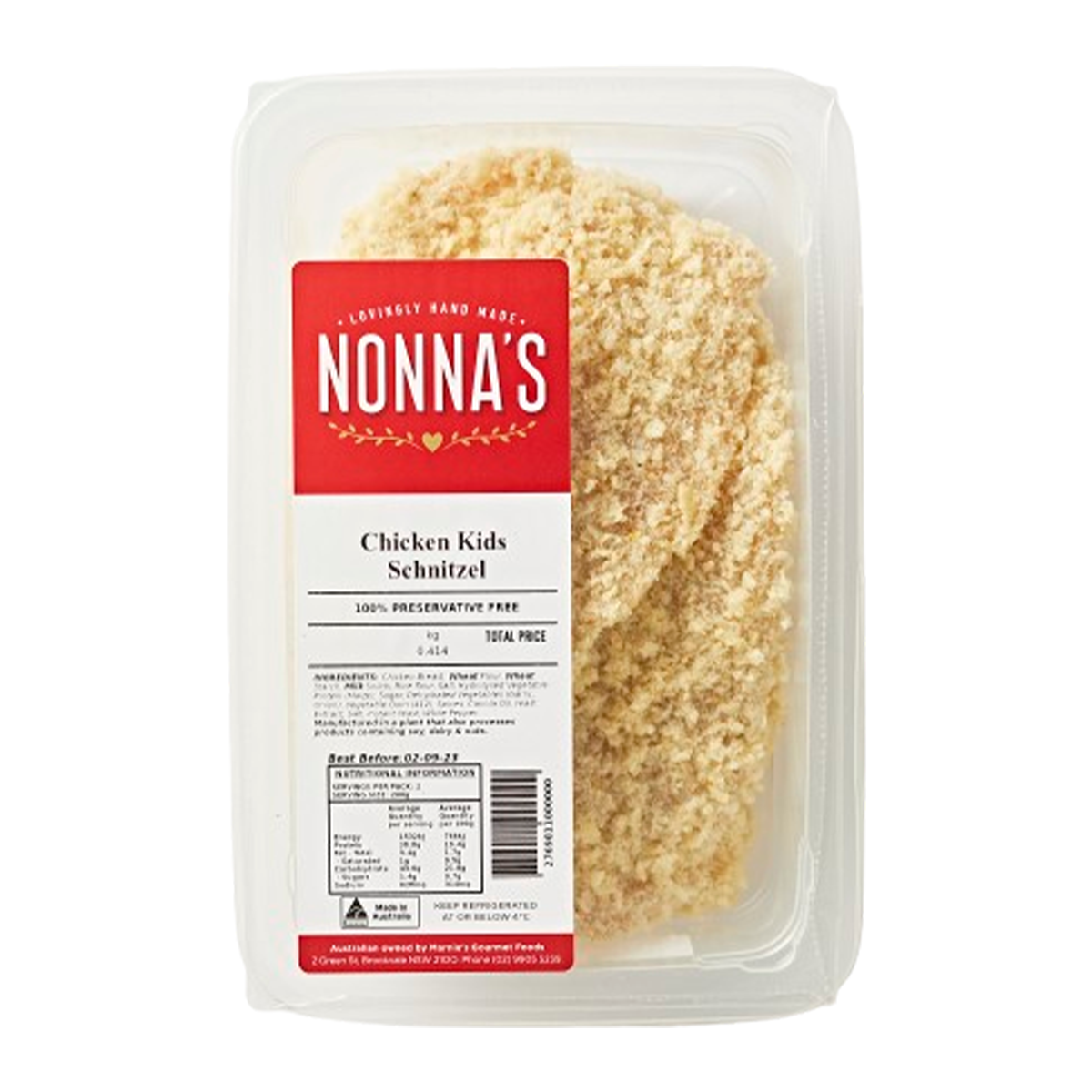 Nonna's Kids Chicken Schnitzel 450g