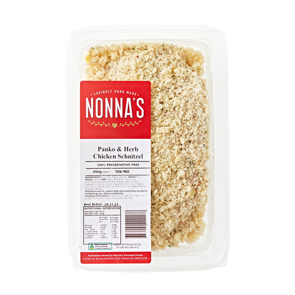 Nonna's Panko & Herb Chicken Schnitzel 450g