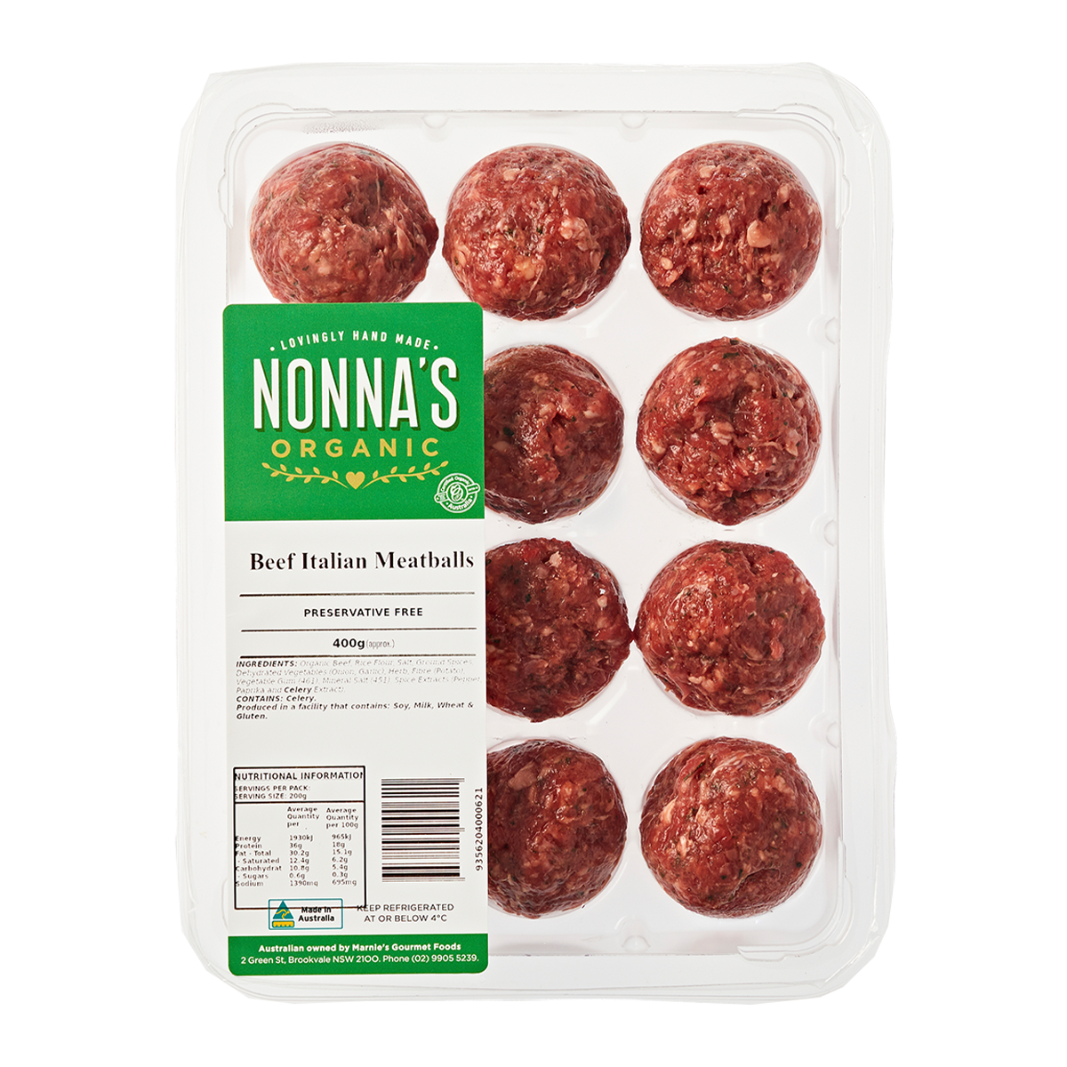 Nonna's Organic Beef Meatball 400g