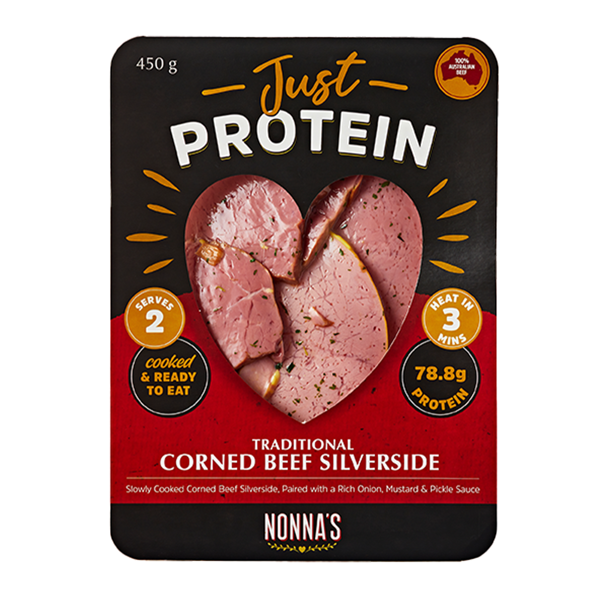 Nonna's Just Protein Traditional Corned Beef Silverside 450g