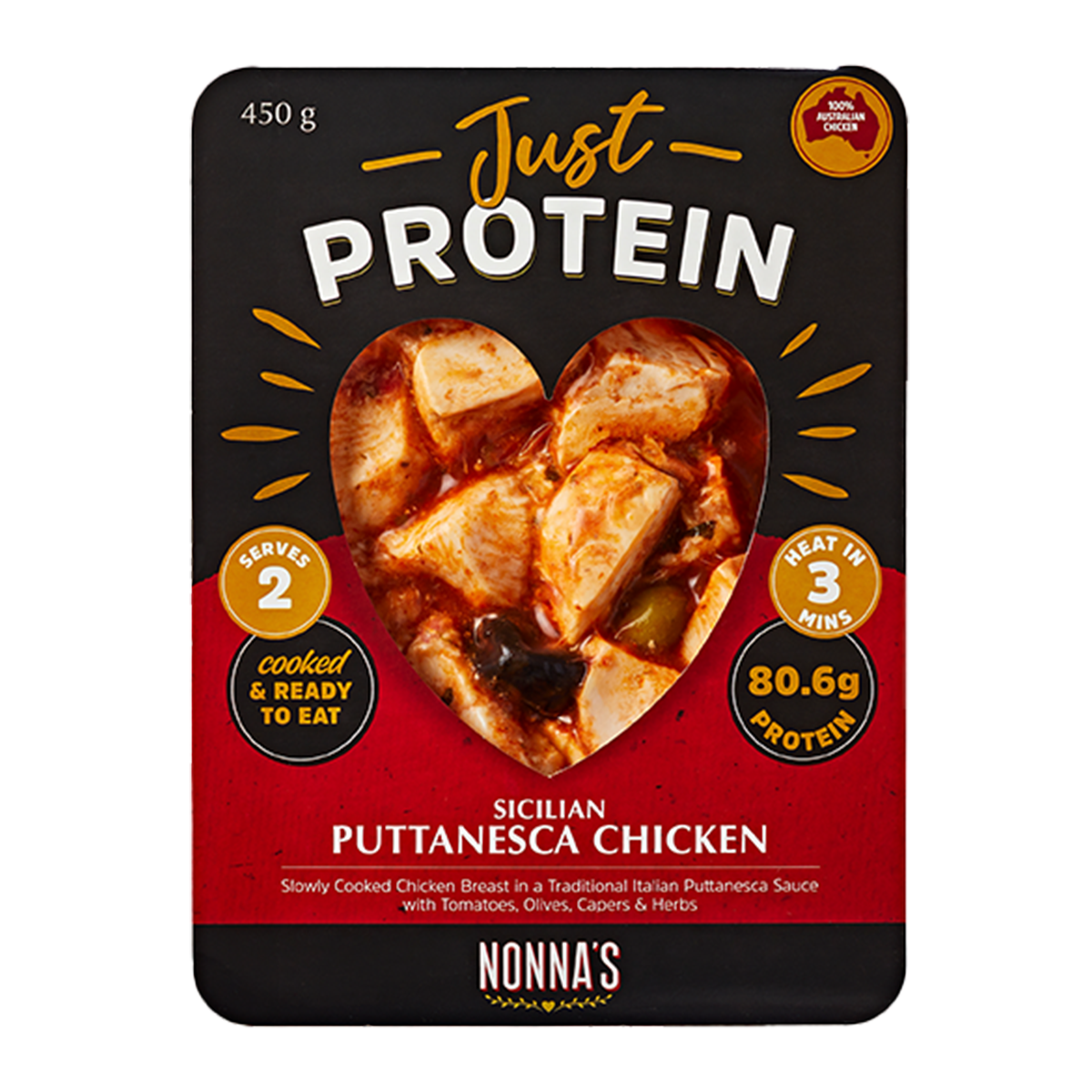 Nonna's Just Protein Sicillian Puttanesca Chicken 450g