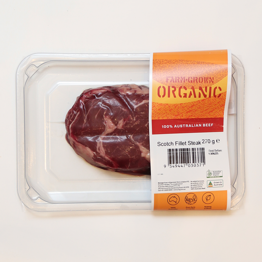 Farm Grown Organic Scotch Fillet Steak 270g