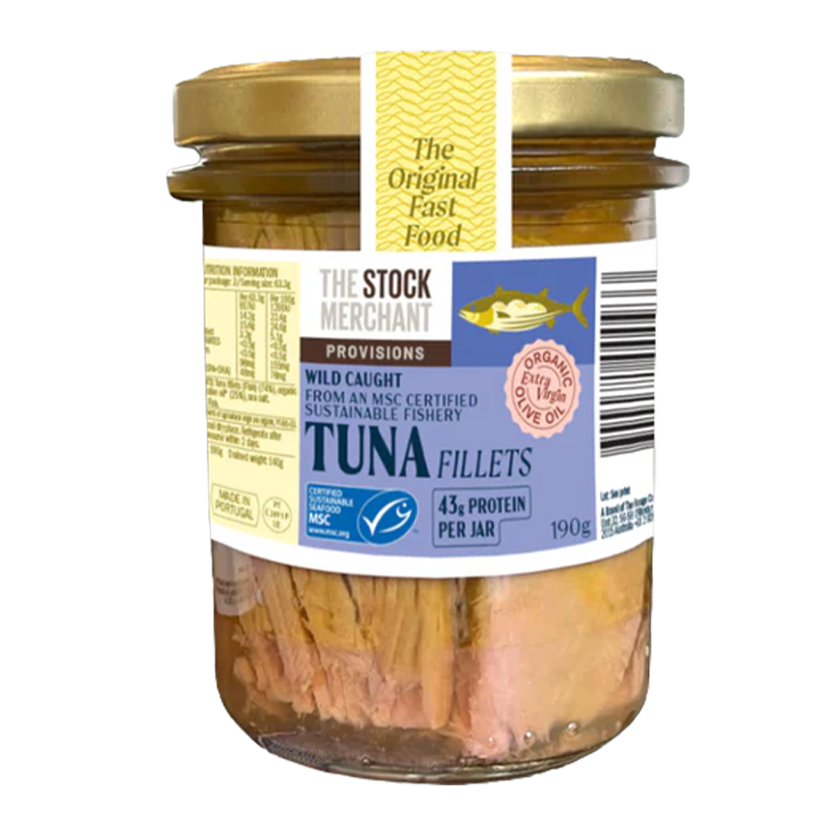 The Stock Merchant MSC Wild Caught Tuna Fillets in EVOO 190g