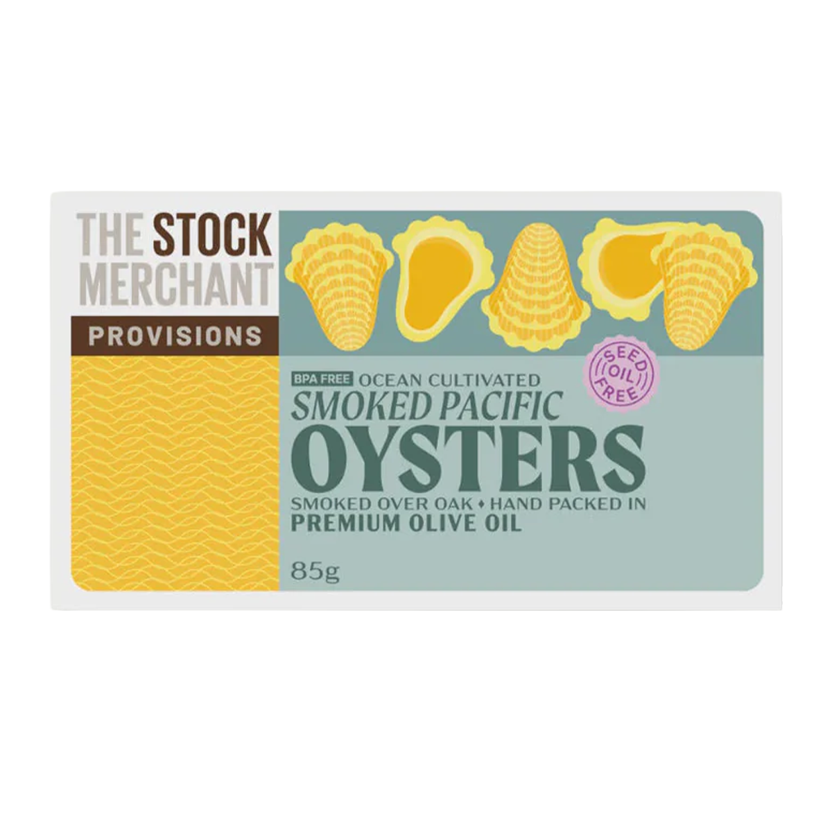 The Stock Merchant Smoked Pacific Oysters in Olive Oil 85g