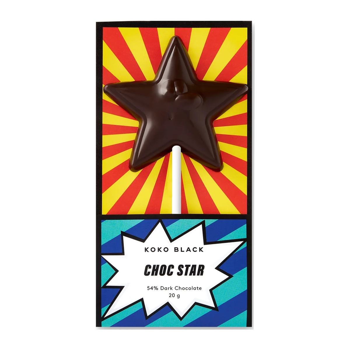 Koko Black Dark Chocolate Star Pop 20g