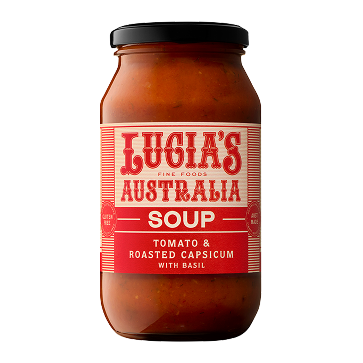 Lucia's Tomato & Roasted Capsicum with Basil Soup 500g