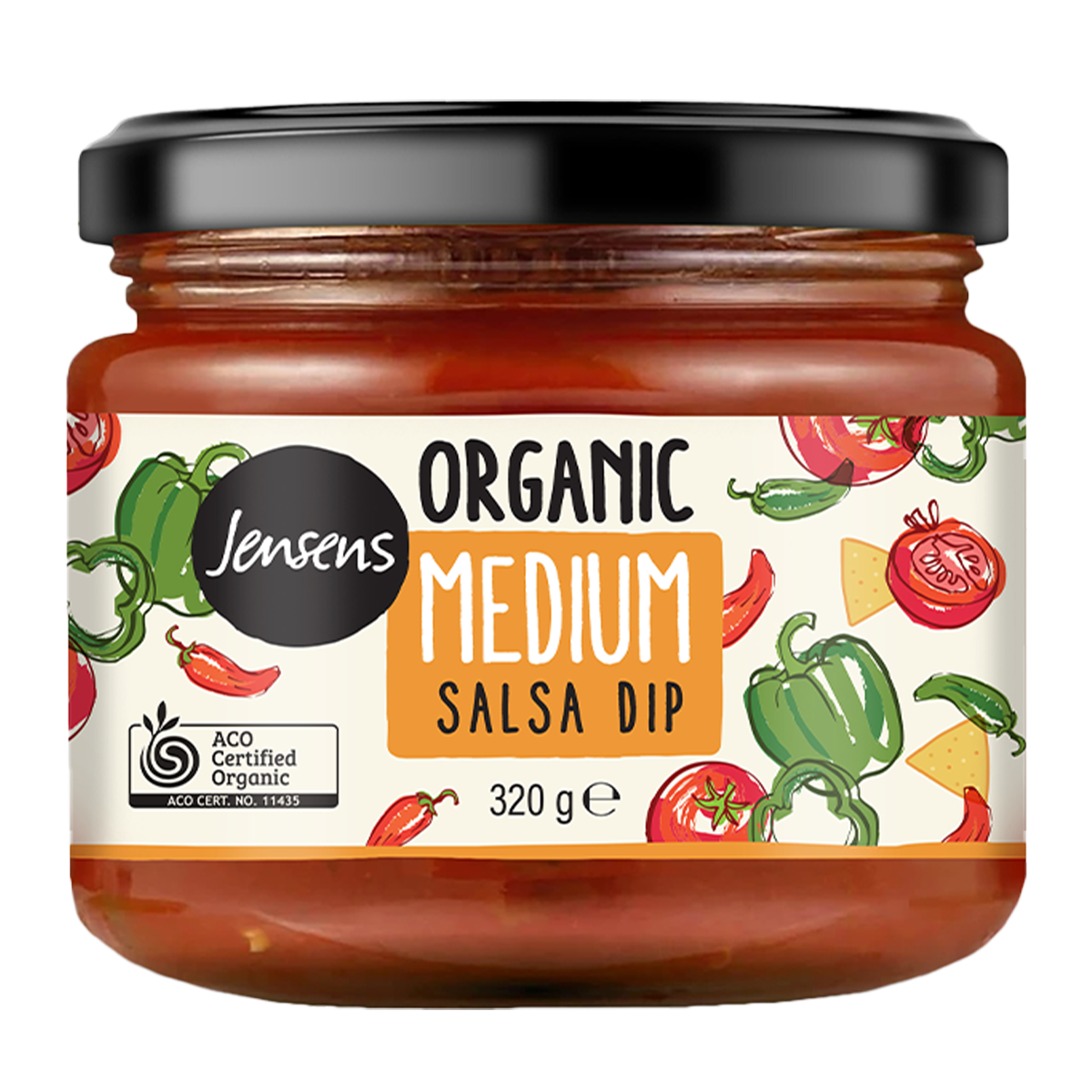 Jensens Organic Salsa Dip Medium 320g