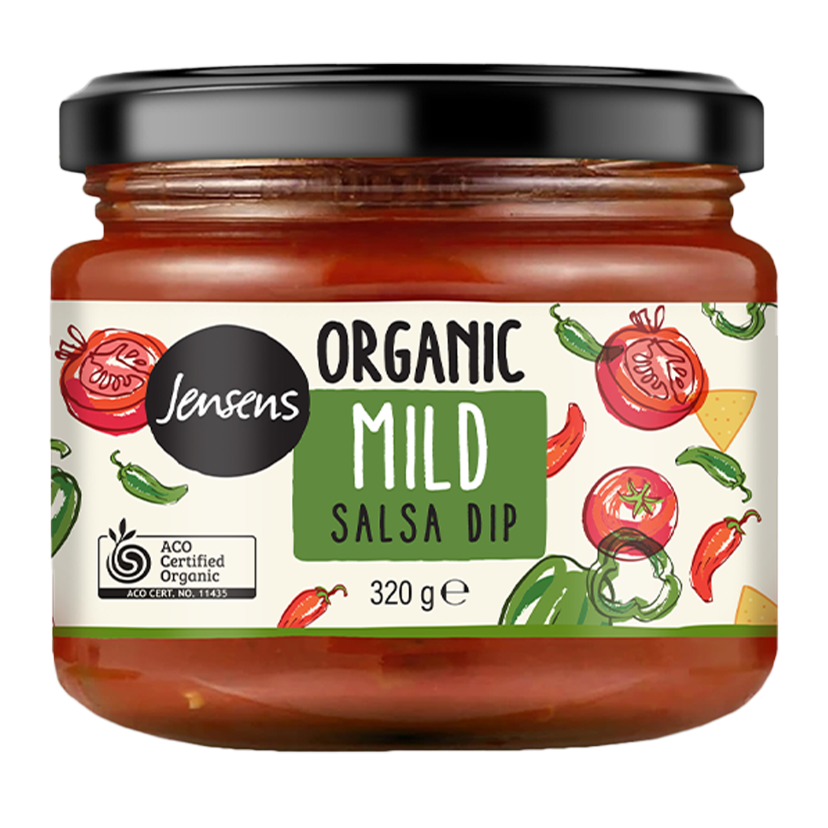 Jensens Organic Salsa Dip Mild 320g