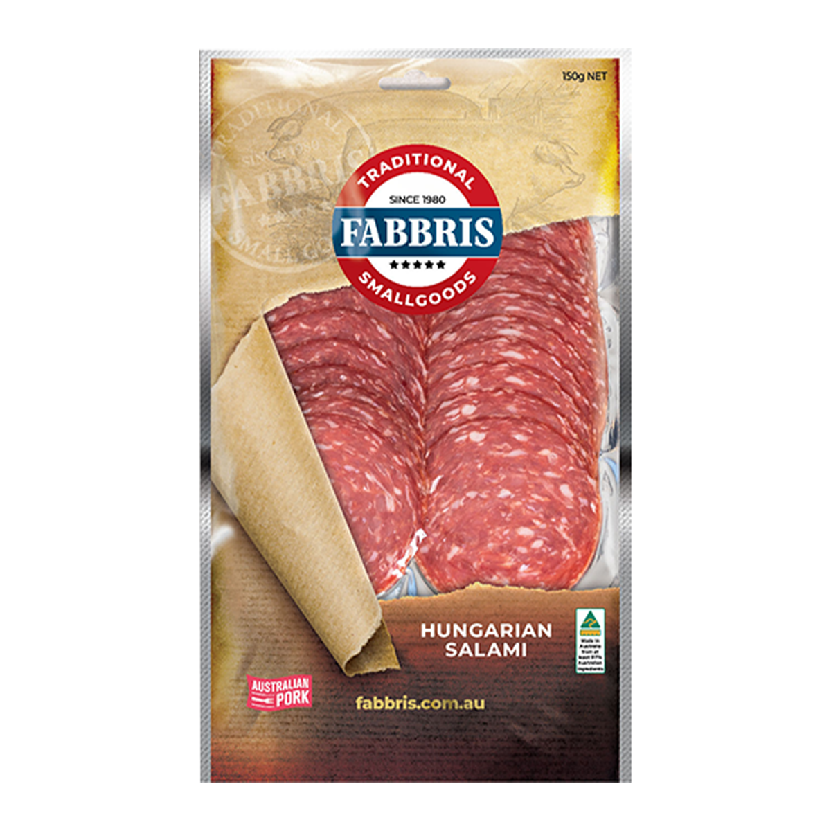 Fabbris Salami Hungarian Sliced 150g