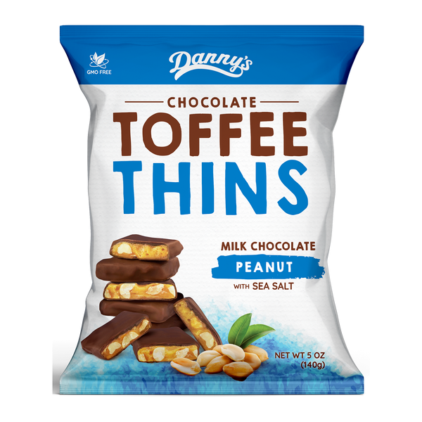 Danny's Toffee Thins Milk Chocolate Peanut Sea Salt 140g