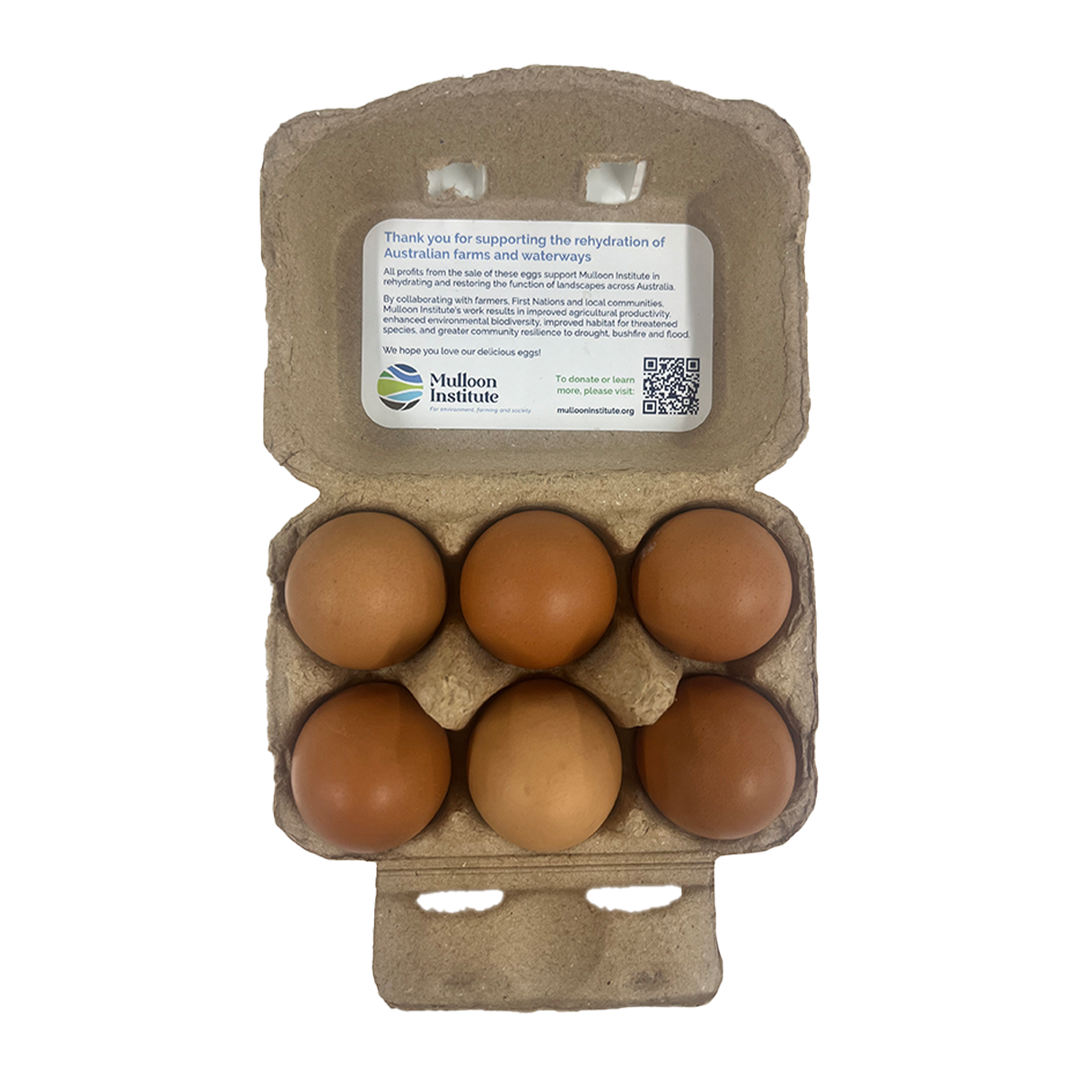Mulloon Creek Biodynamic Pasture Raised Eggs x6 350g