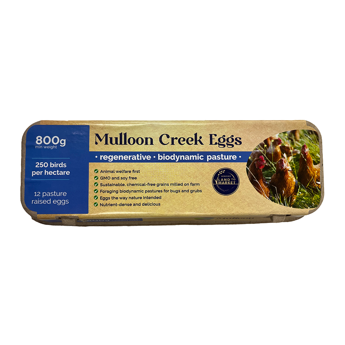 Mulloon Creek Biodynamic Pasture Raised Enormous Eggs x12 800g