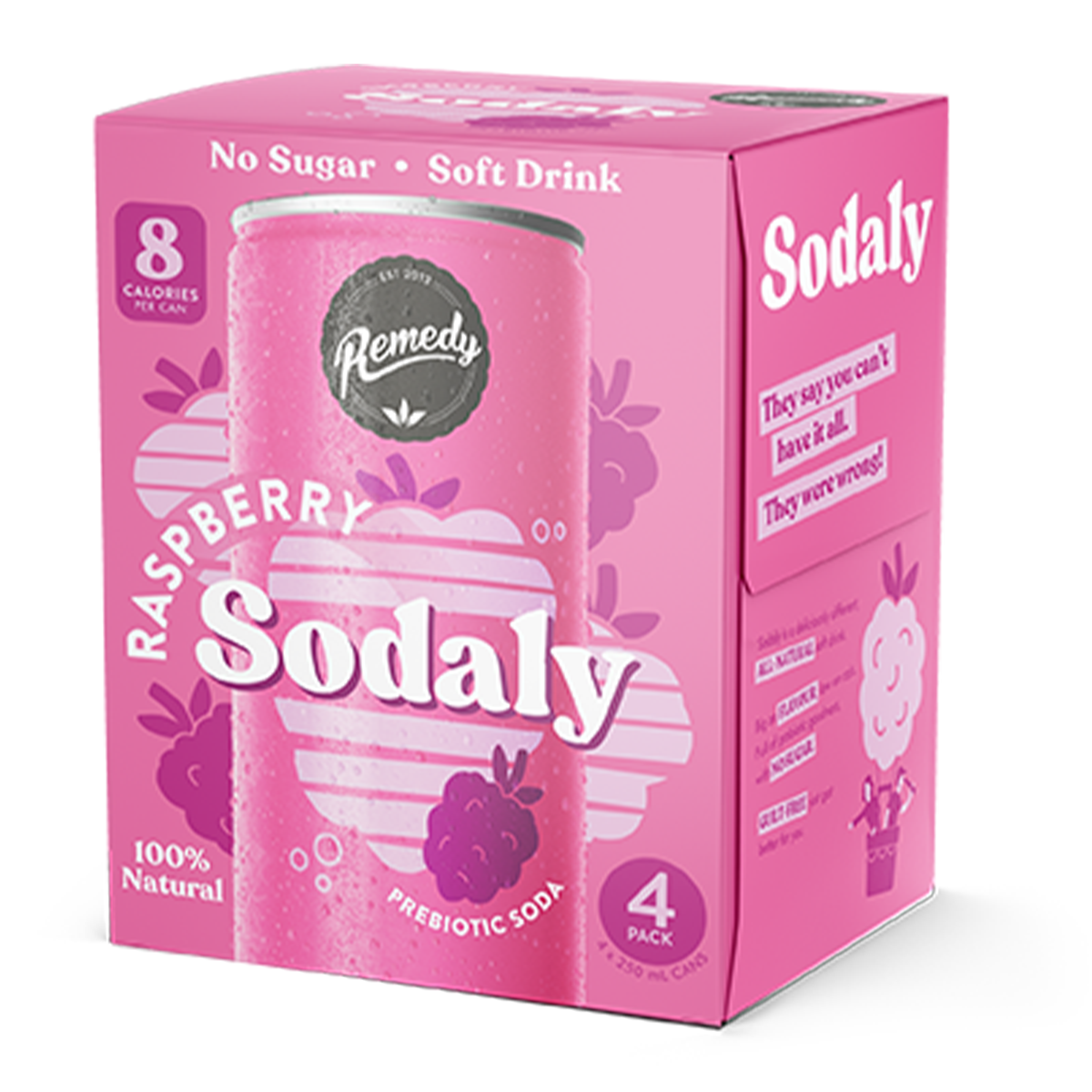 Remedy Sodaly Raspberry 4x250mL