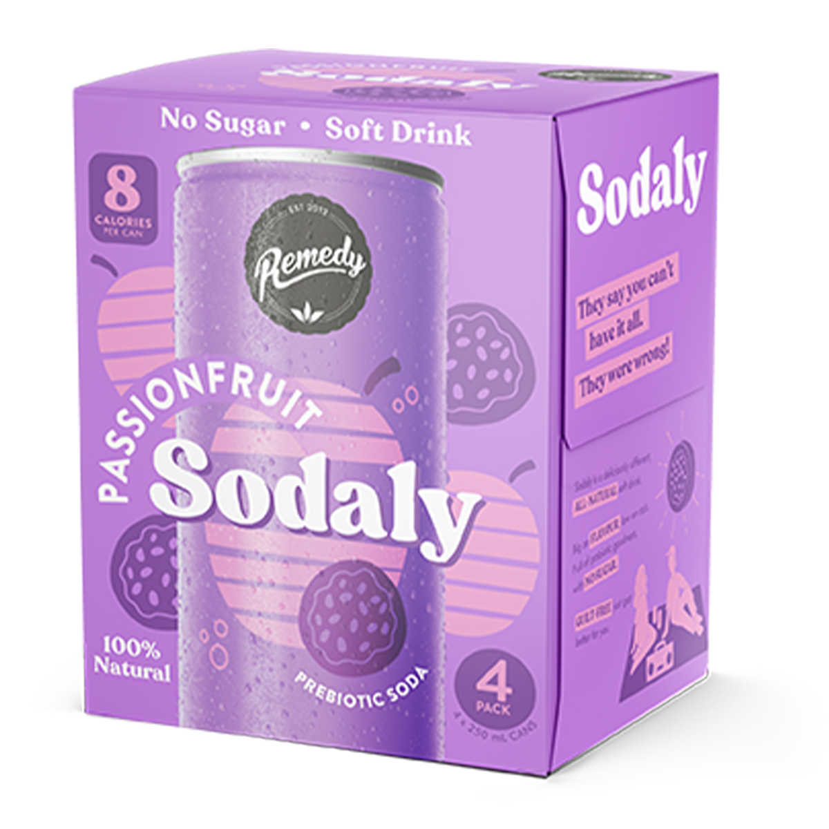 Remedy Sodaly Passionfruit 4x250mL