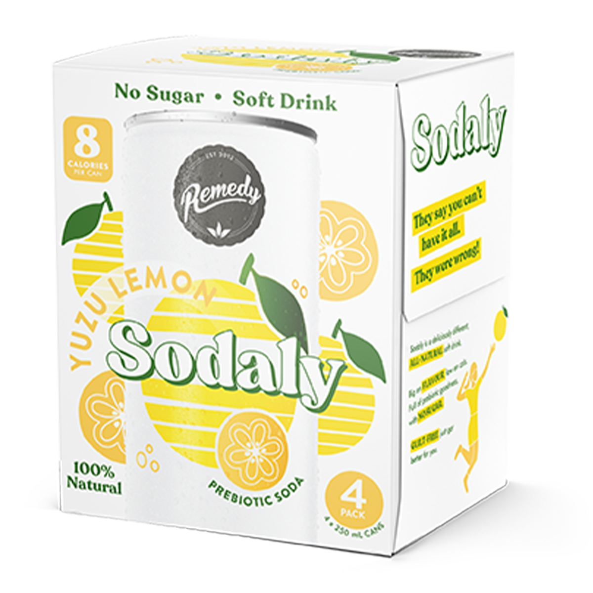Remedy Sodaly Lemon Squash 4x250mL