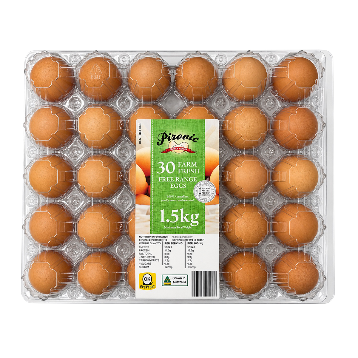 Pirovic Free Range Eggs x30 1.5kg