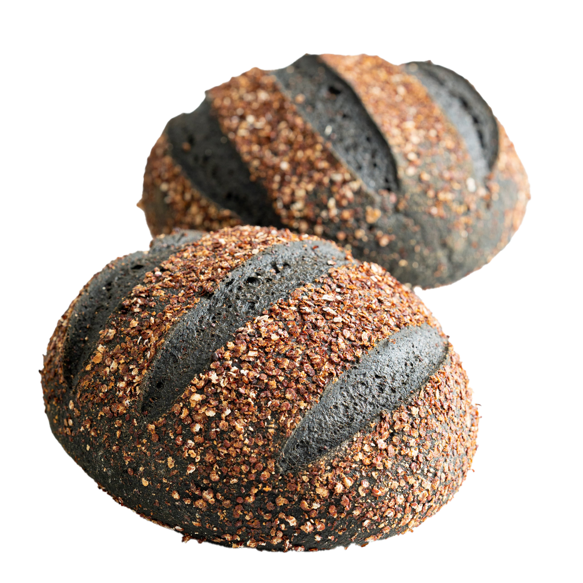 Wholegreen Bakery Gluten Free Vegan Activated Charcoal and Turmeric Sourdough Roll 4x135g