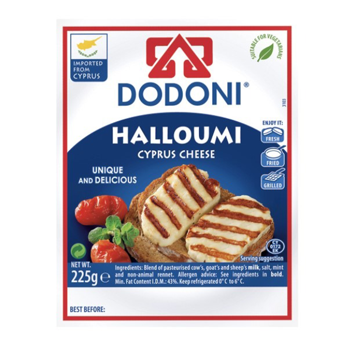Dodonis Cypriot Halloumi Cheese 225g