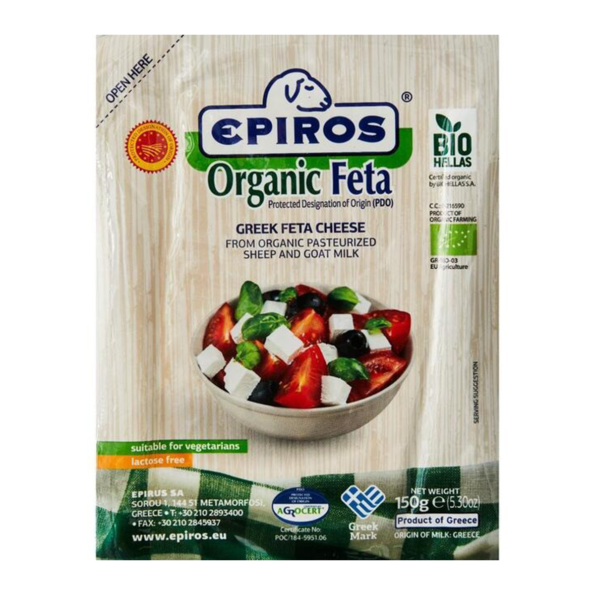 Epiros Organic Sheep Fetta Cheese 150g