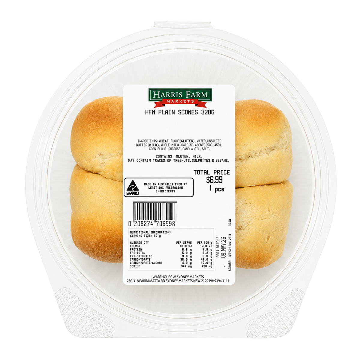 Harris Farm Plain Scones 320g