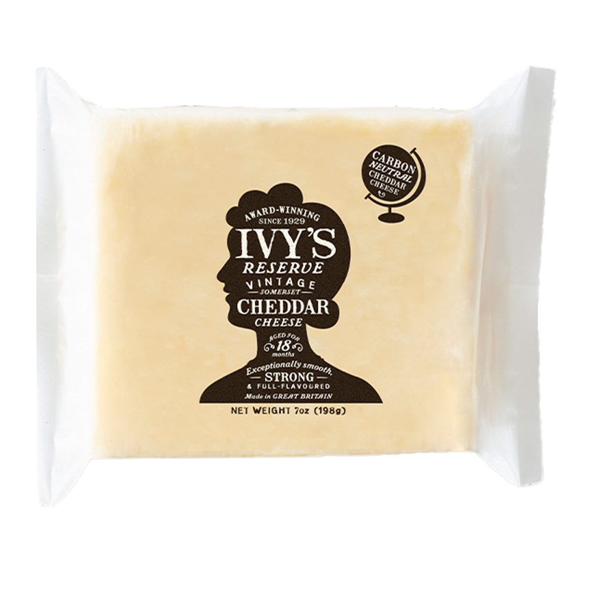 Ivy's Vintage Cheddar Cheese 198g