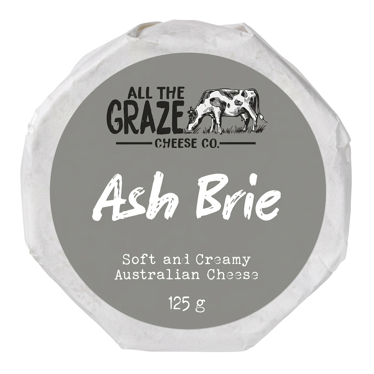 All The Graze Ash Brie Cheese 125g