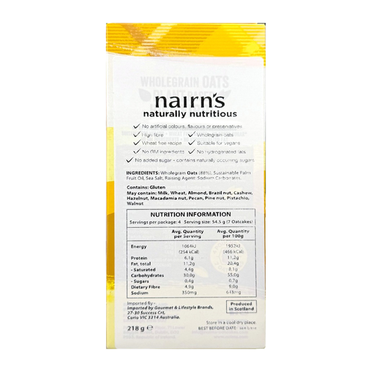 Nairn's Oatcake Fine Milled 218g