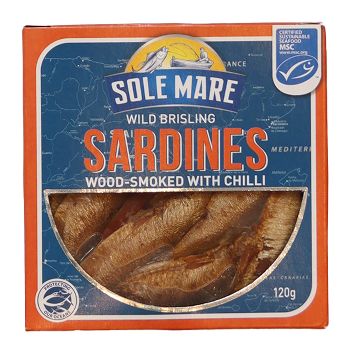 Sole Mare Wild Brisling Sardines Smoked with Chilli 120g