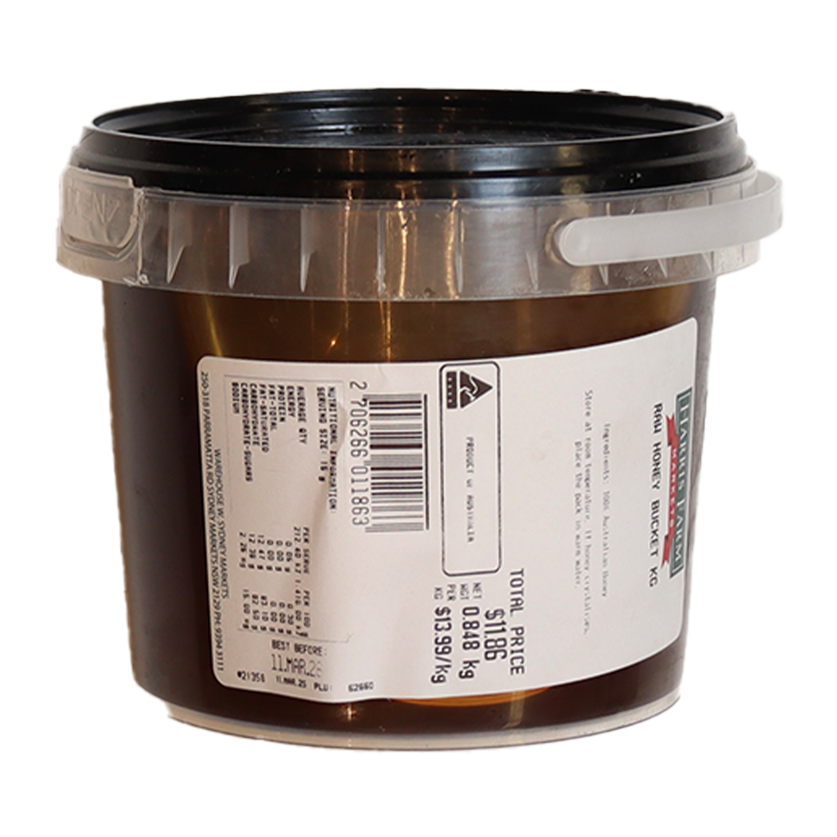 Harris Farm Raw Honey Bucket min 850g